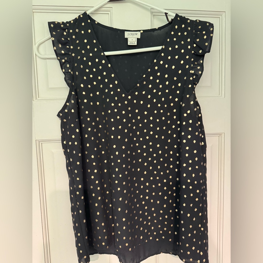 J. Crew black and gold blouse